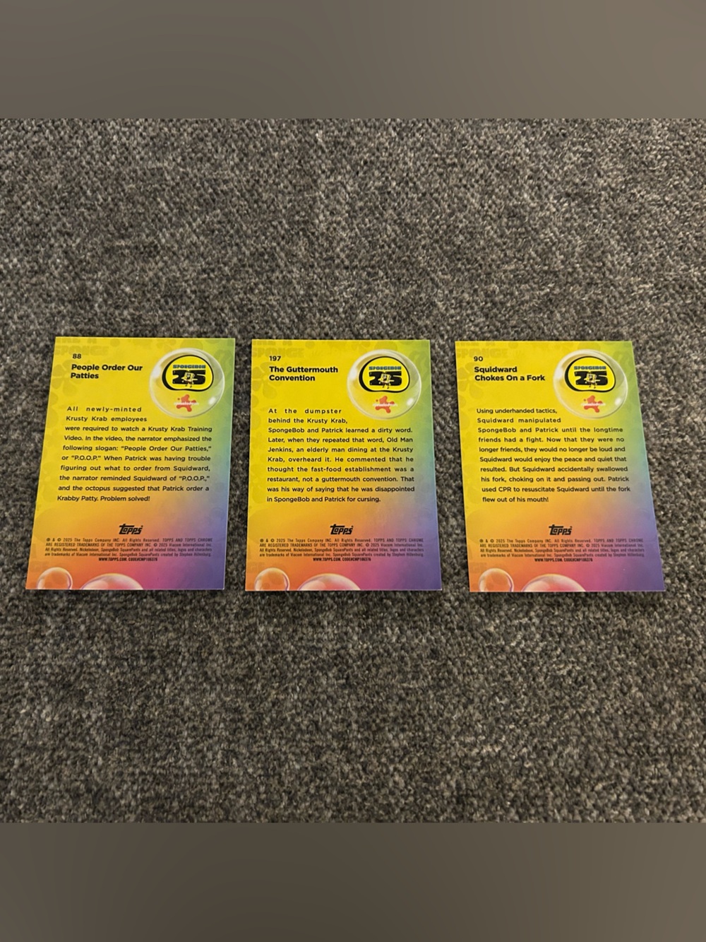 Topps Chrome SpongeBob Episode Card Lot- 25th Anniversary Edition - Picture 2 of 2